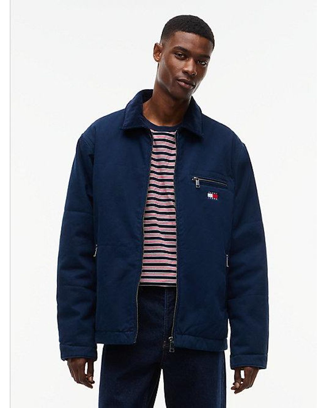 Tommy Hilfiger Blue Tommy Jeans Relaxed Quilted Collared Jacket for men