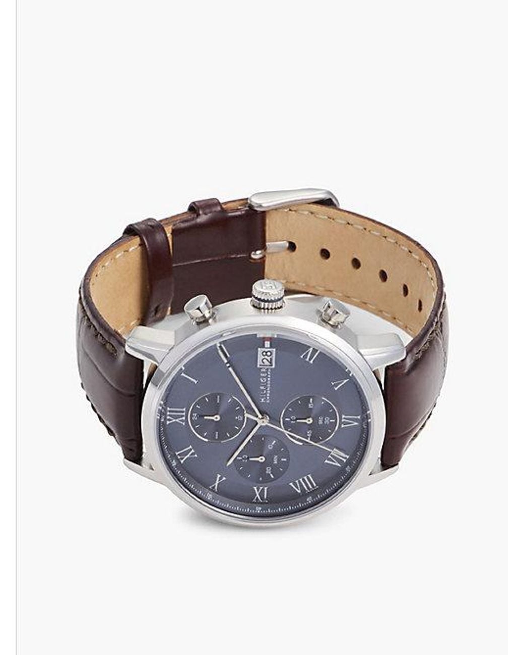 Tommy Hilfiger Blue Dial Leather Strap Watch for men