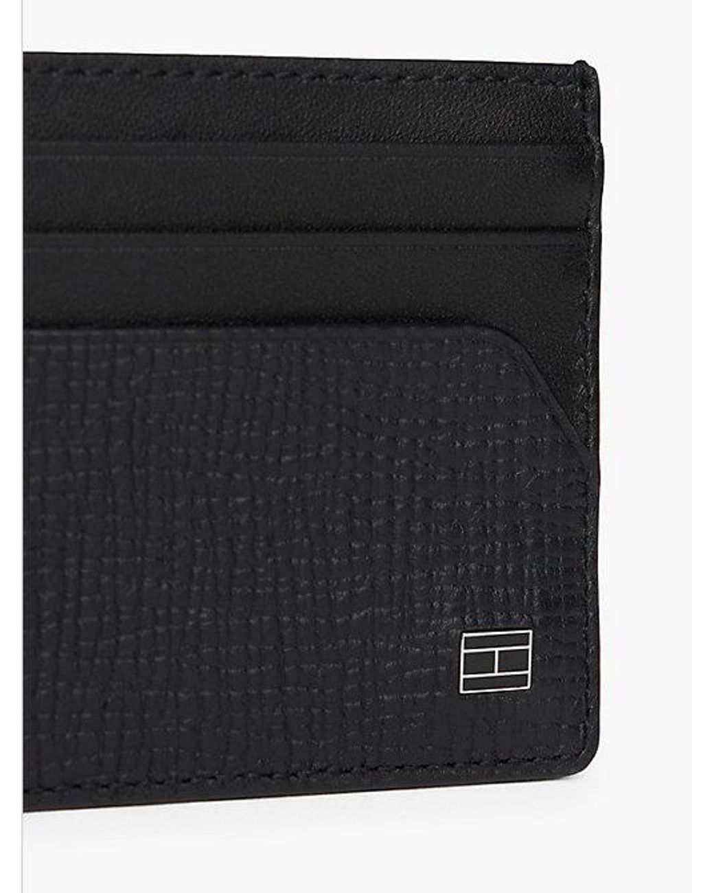 Tommy Hilfiger Black Hilfiger Flag Credit Card Holder for men