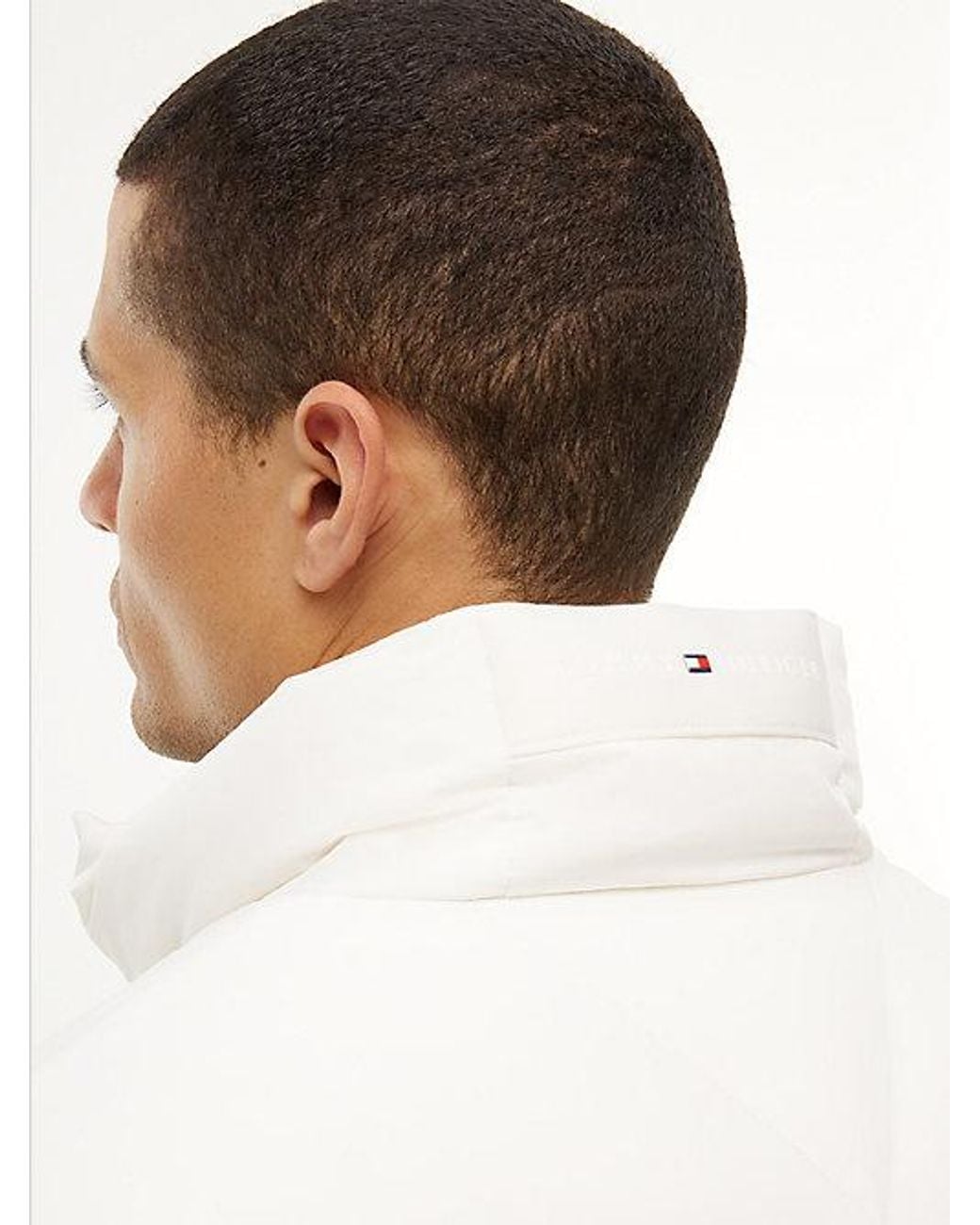 Tommy Hilfiger White Logo Patch Down Puffer Jacket for men