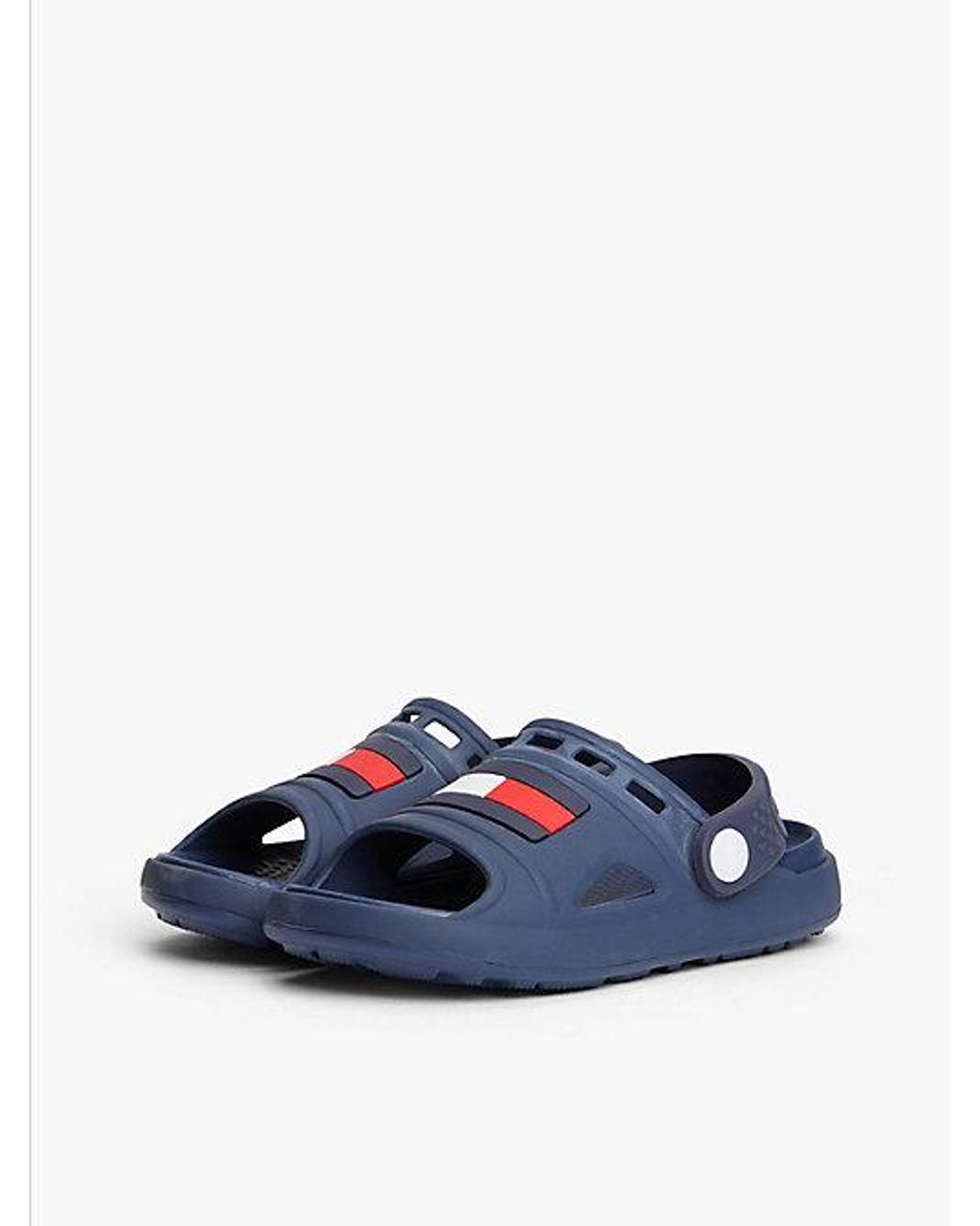 Tommy Hilfiger Blue Rubberised Flag Heel Strap Sandals