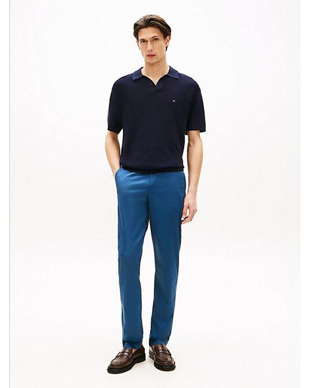 Tommy Hilfiger Blue Harlem Tapered Leg Twill Chinos for men