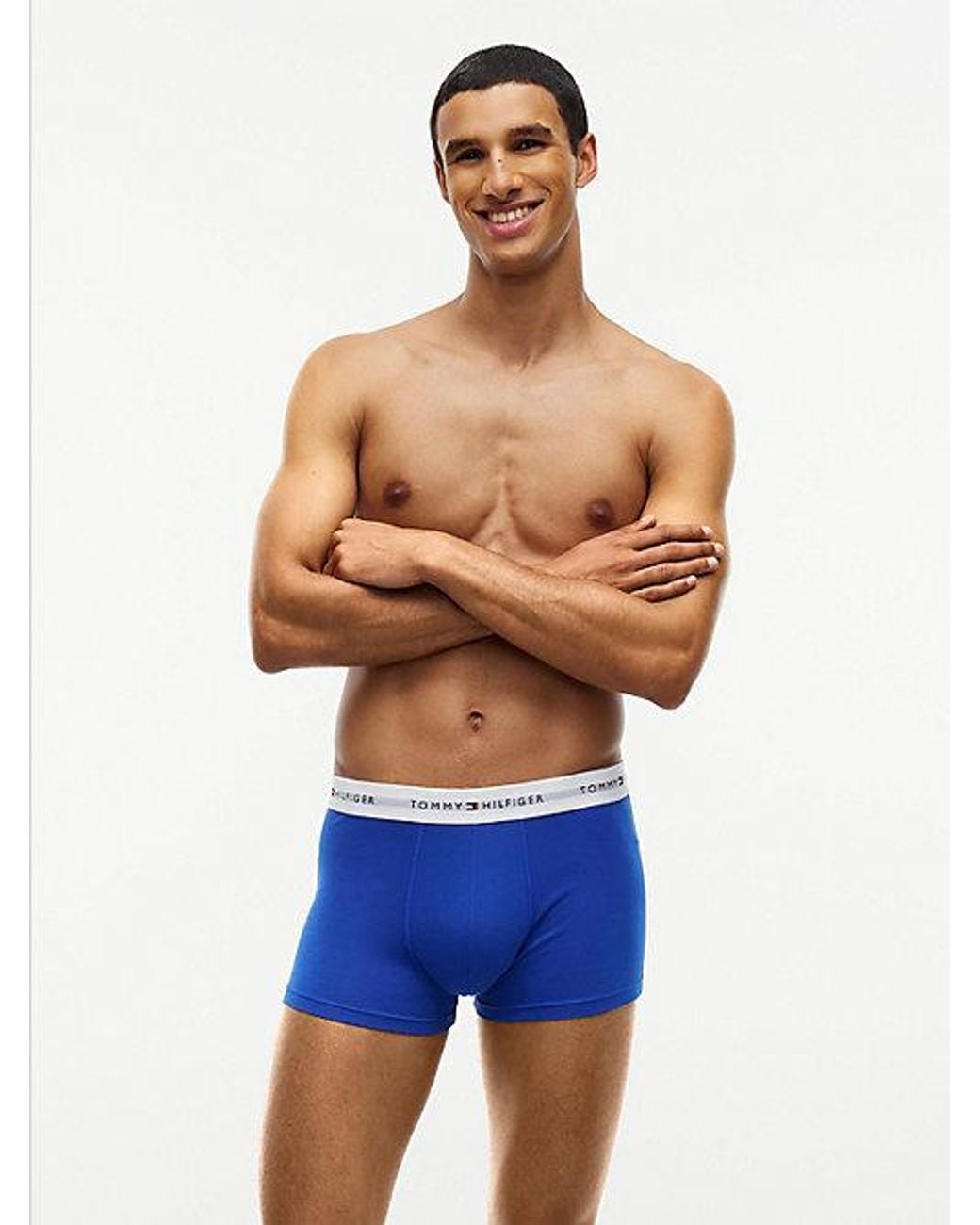 Tommy Hilfiger Black 3 Pack Signature Logo Waistband Trunks for men
