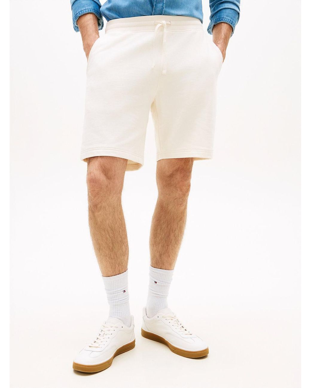 Tommy Hilfiger Blue Flag Embroidery Terry Sweat Shorts for men