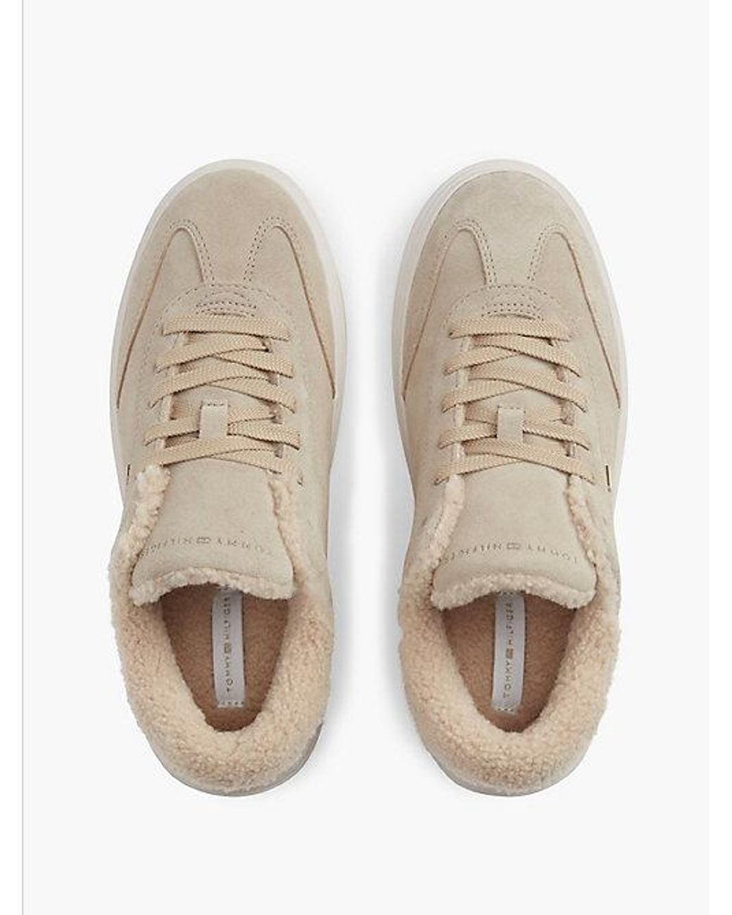 Tommy Hilfiger White Leather Warm Lined Cupsole Trainers