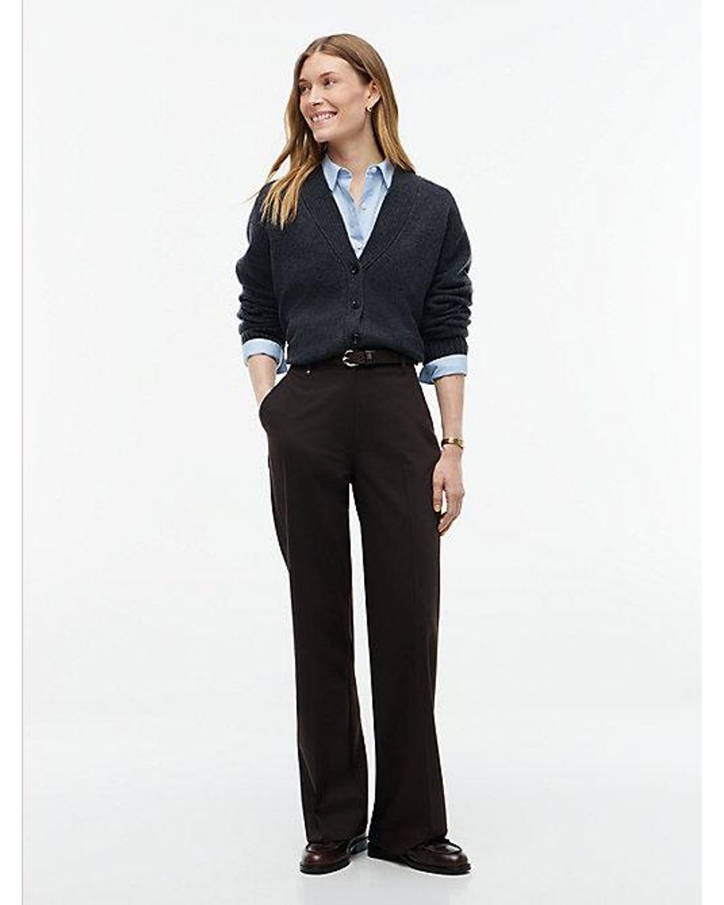 Tommy Hilfiger Blue Cashmere Blend Relaxed V Neck Cardigan