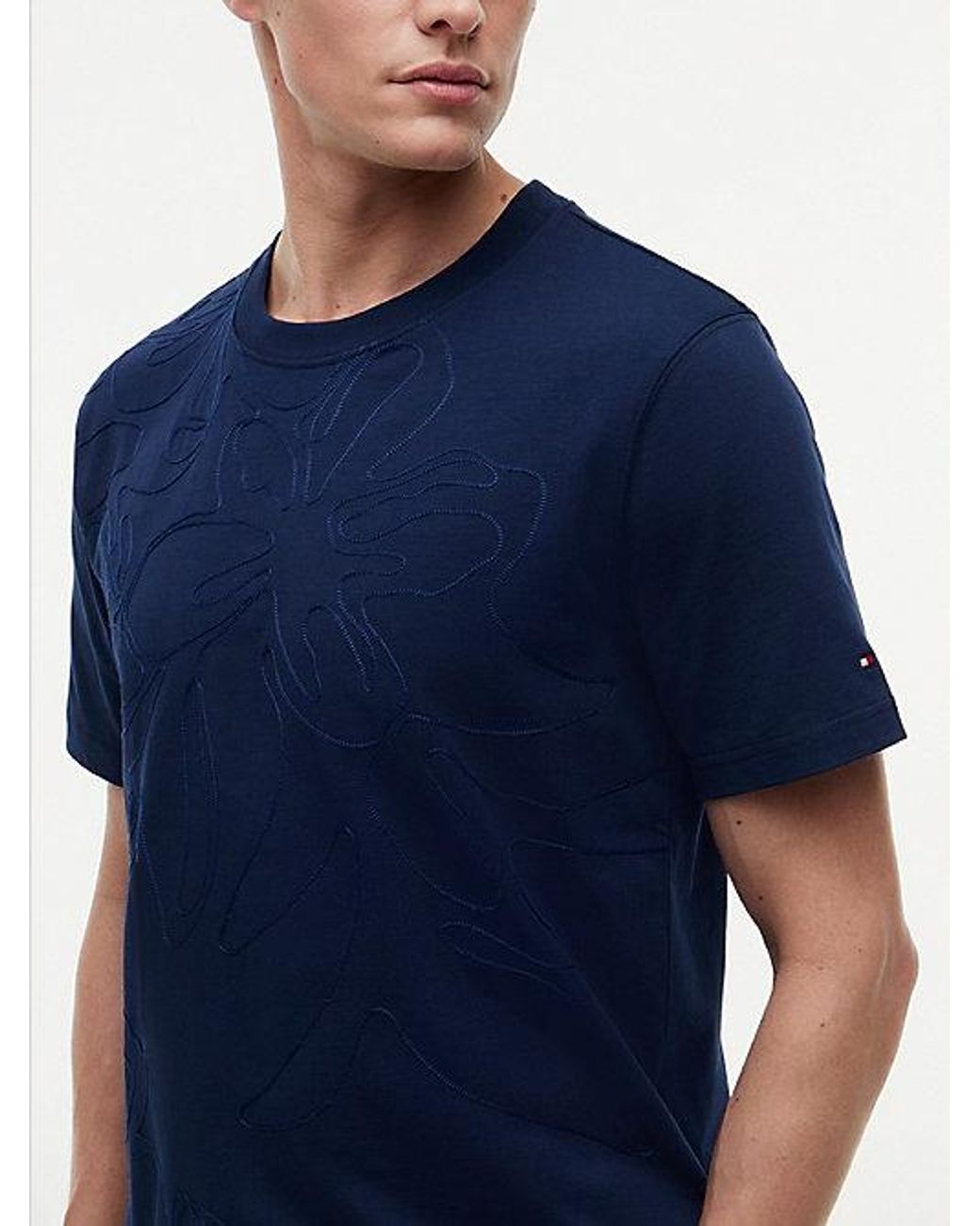 Tommy Hilfiger Blue Chain-Stitch Graphic Jersey T-Shirt for men