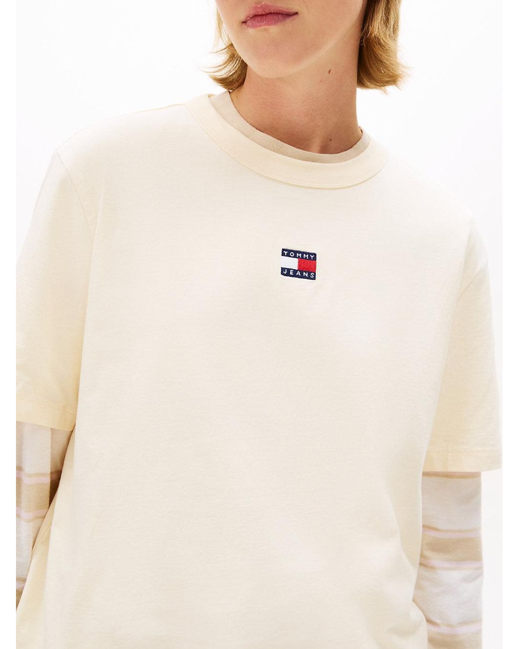 Tommy Hilfiger Natural Tommy Badge Boxy Crew Neck T-Shirt