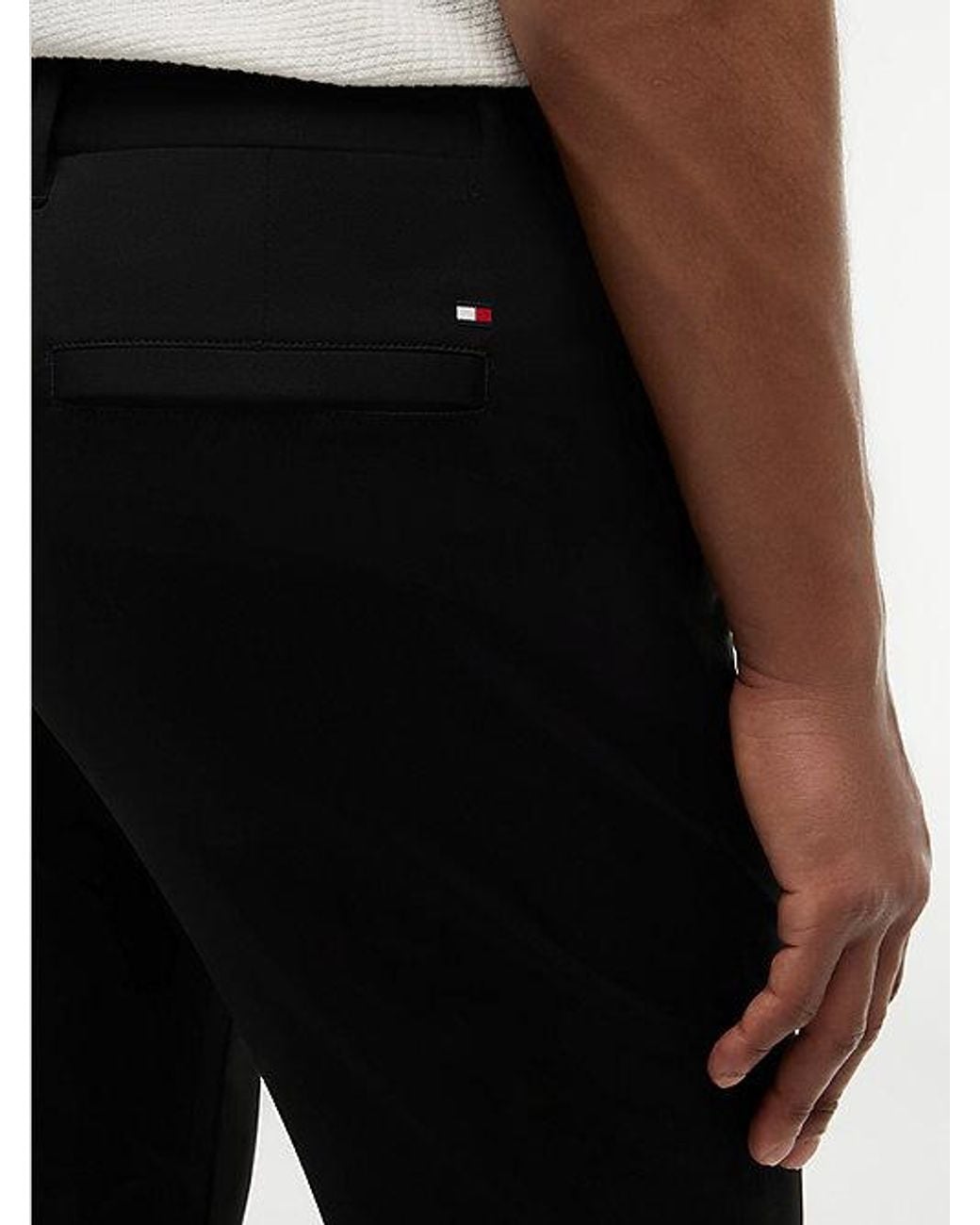 Tommy Hilfiger Black Denton Slim Straight Performance Tech Knit Chinos for men