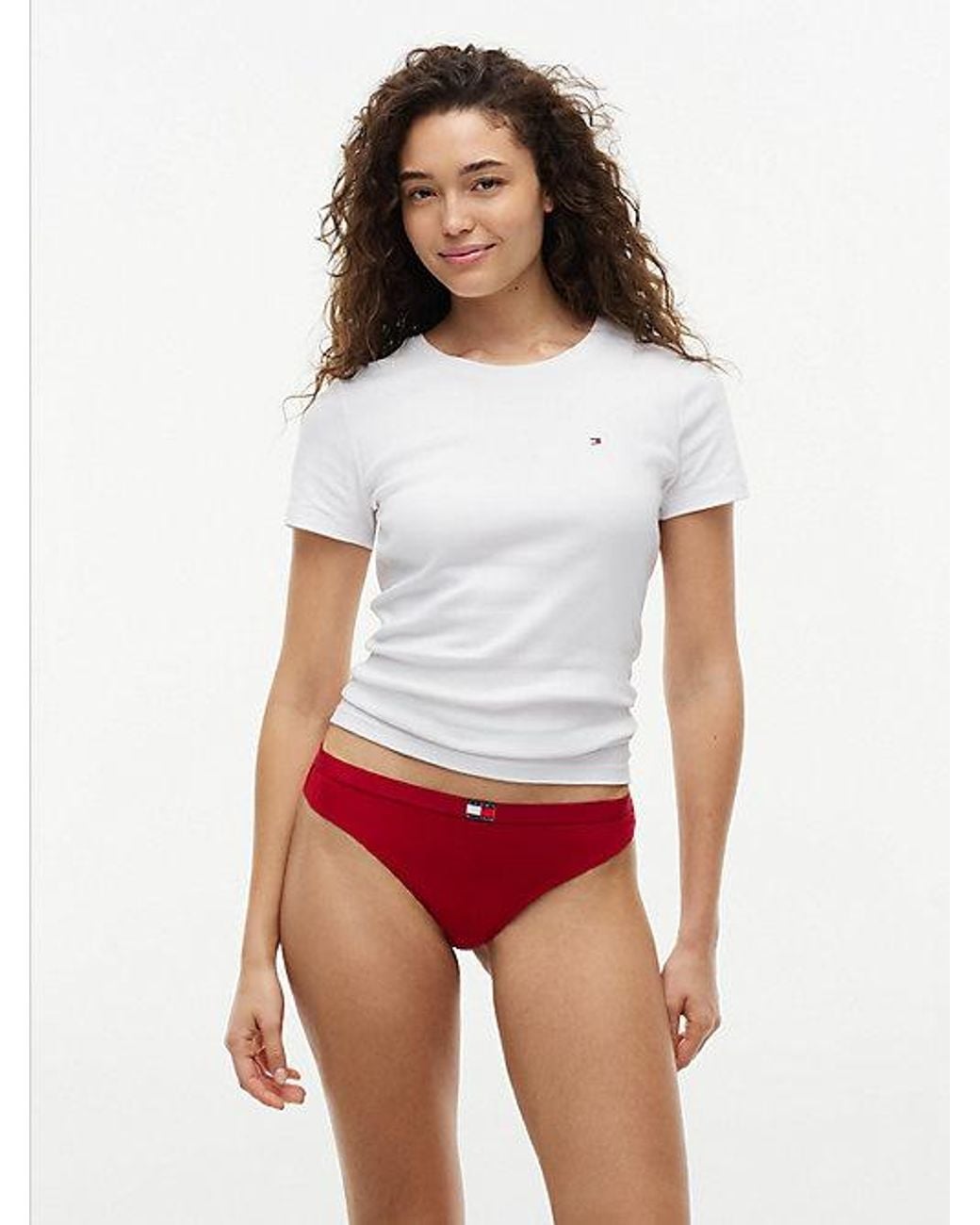 Tommy Hilfiger Red 3 Pack Heritage Logo Thongs