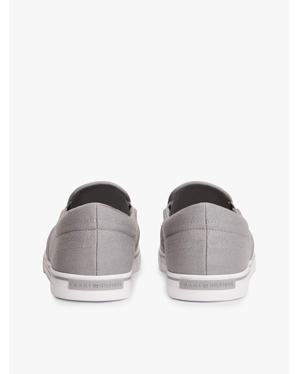 Tommy Hilfiger White Canvas Slip-On Trainers for men