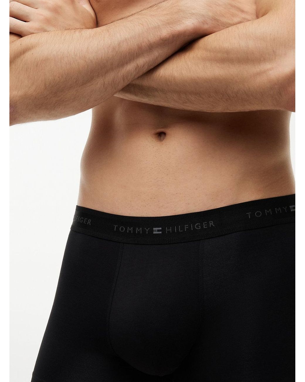Tommy Hilfiger Black 3-Pack Signature Waistband Trunks for men