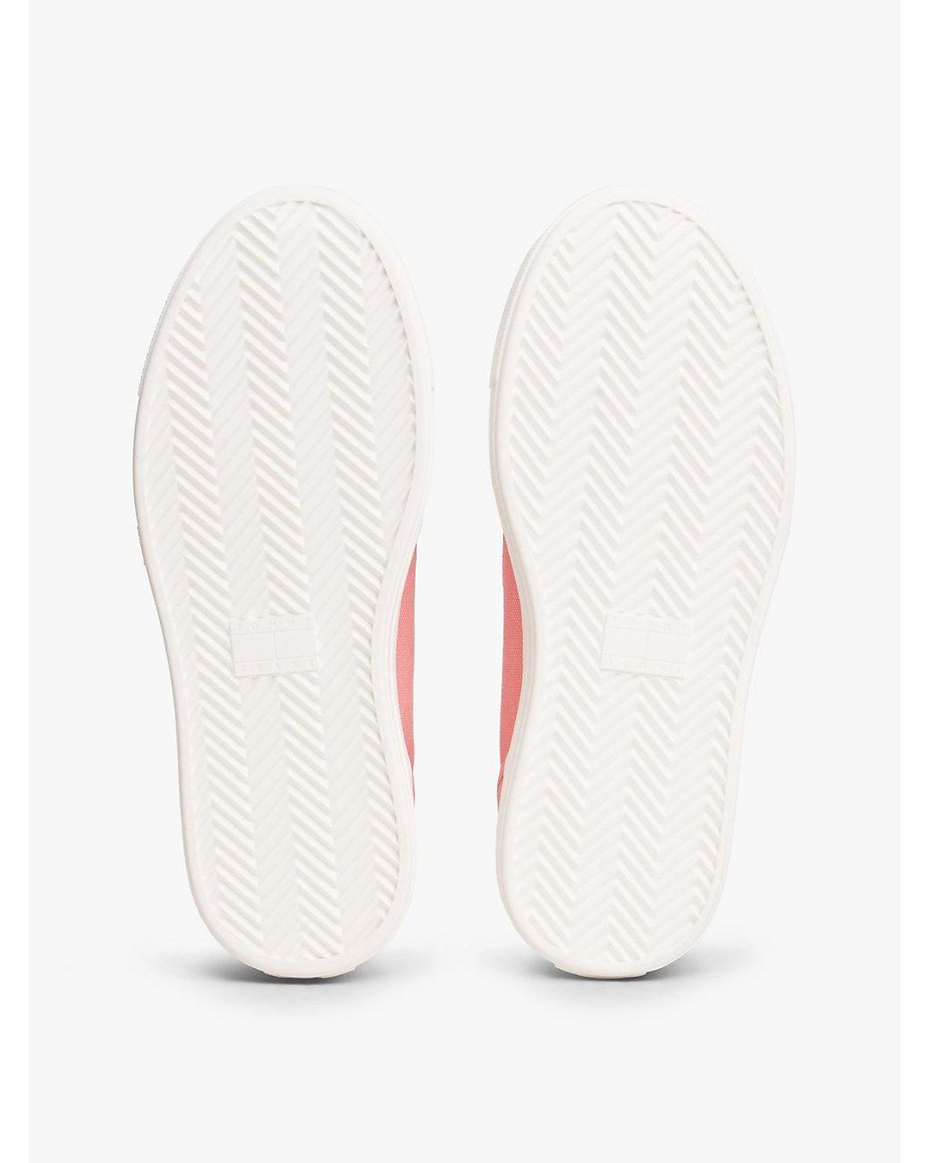 Tommy Hilfiger Pink Canvas Platform Trainers With Charms