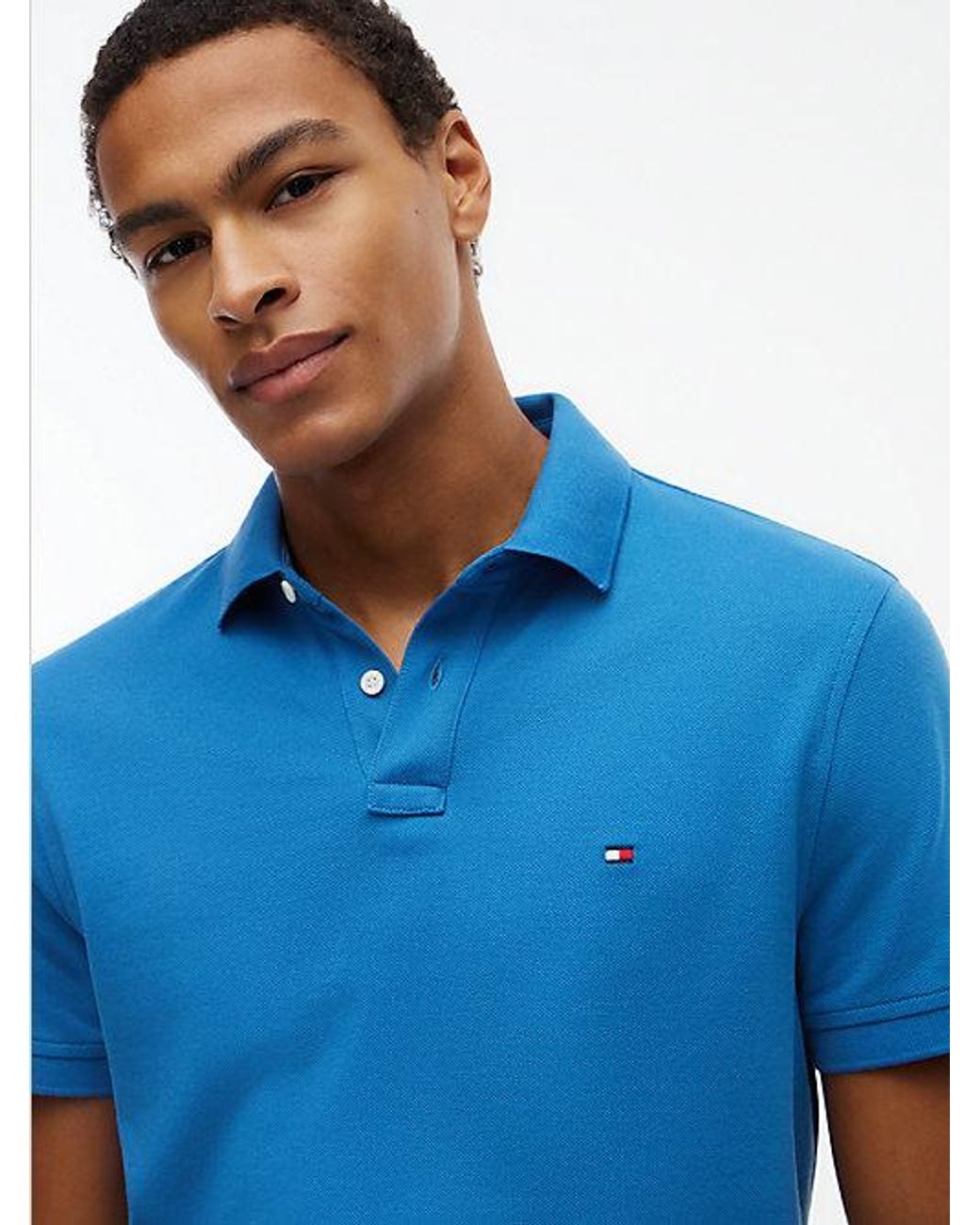 Tommy Hilfiger Blue 1985 Regular Fit Pique Polo Shirt for men