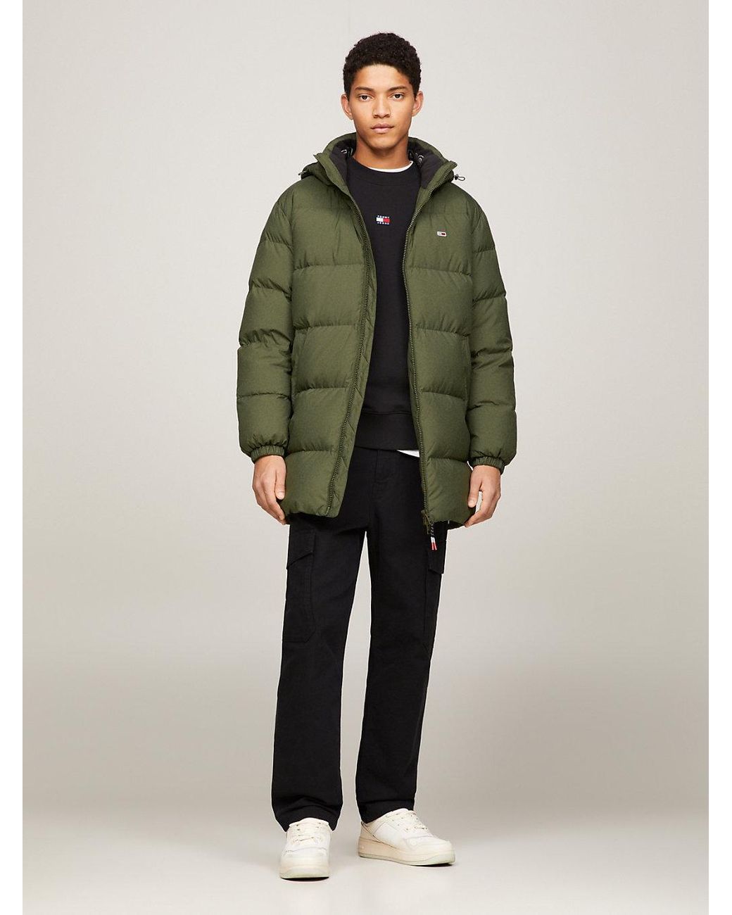 Tommy Hilfiger Essential Down Hooded Casual Fit Parka in Green