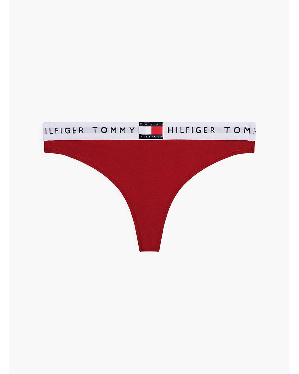 Tommy Hilfiger Red Heritage Tonal Logo Thong