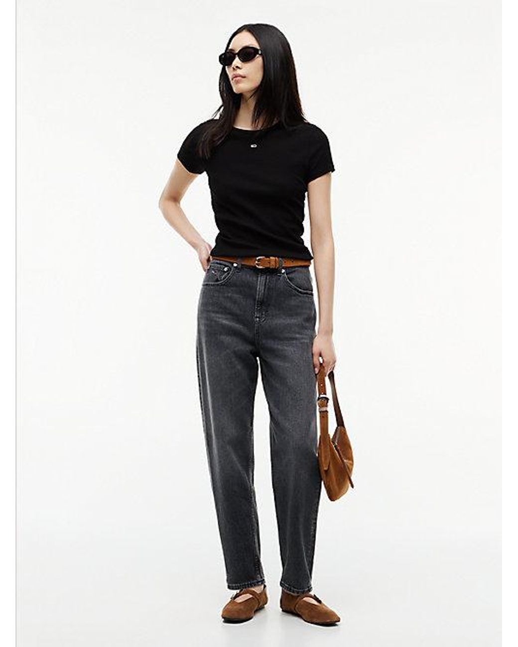 Tommy Hilfiger Black Ribbed Slim Crew Neck T-shirt