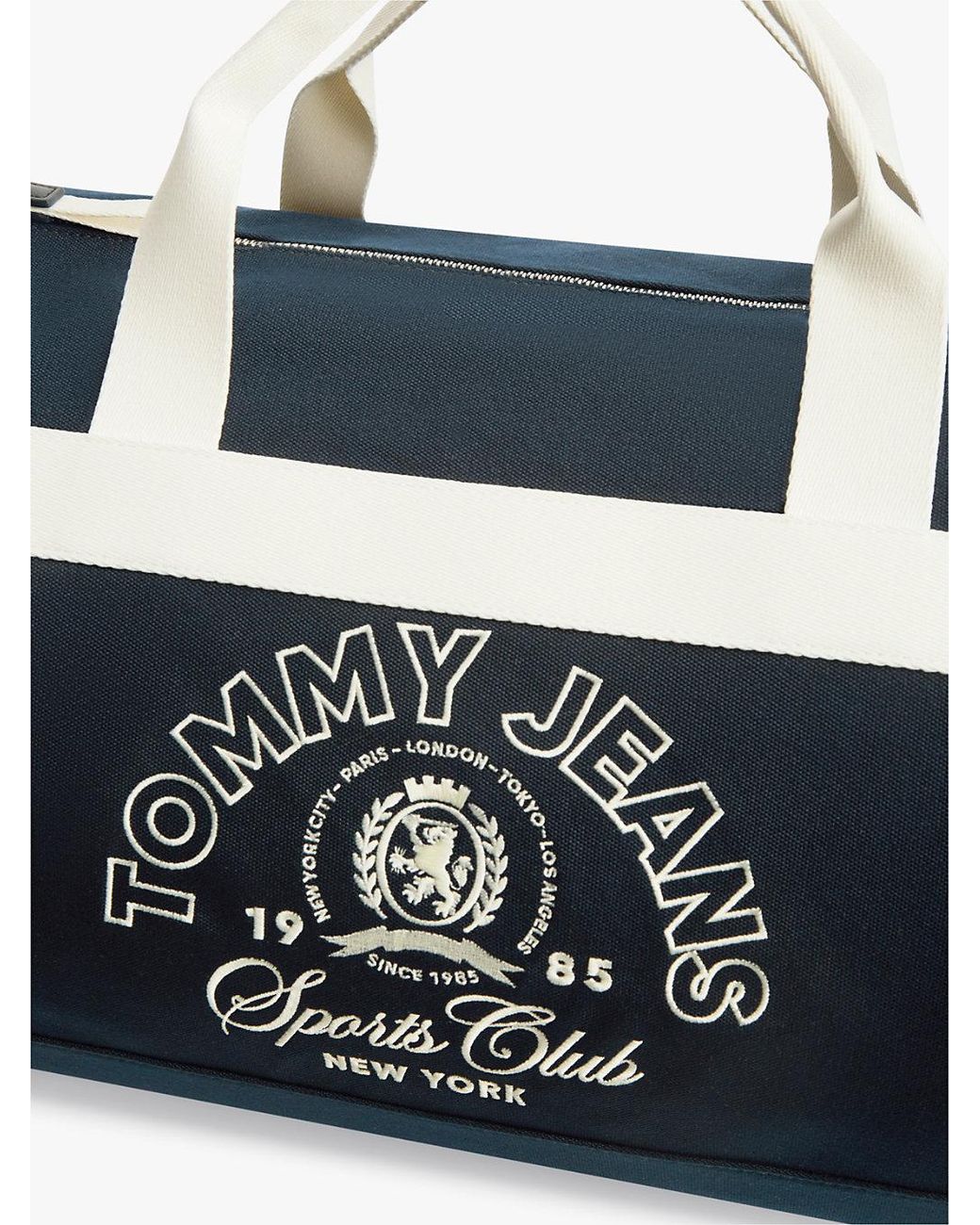 Tommy Hilfiger Blue Logo Embroidery Duffel Bag for men