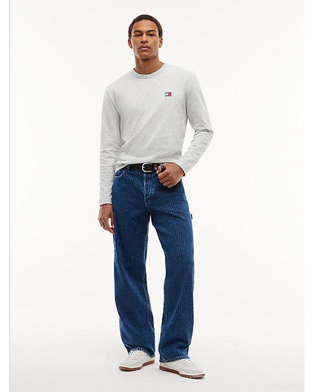 Tommy Hilfiger Blue Tommy Jeans Jaimie Loose Straight Pinstripe Carpenter Jeans for men