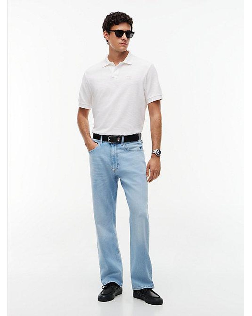 Tommy Hilfiger White Tommy Jeans Tommy Badge Pique Polo Shirt for men