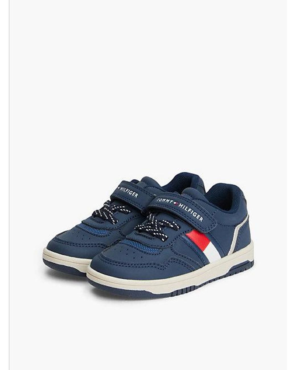 Tommy Hilfiger Blue Flecked Lace Logo Strap Trainers
