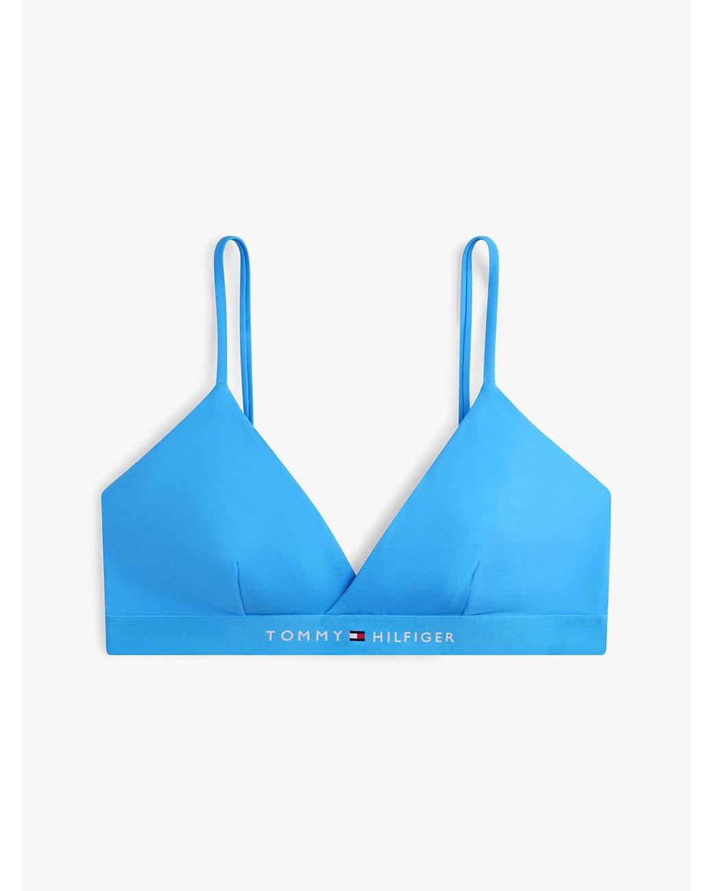 Tommy Hilfiger Blue Original Logo Bralette Bikini Top