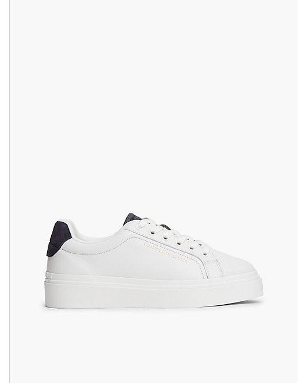 Tommy Hilfiger White Th Monogram Leather Platform Trainers