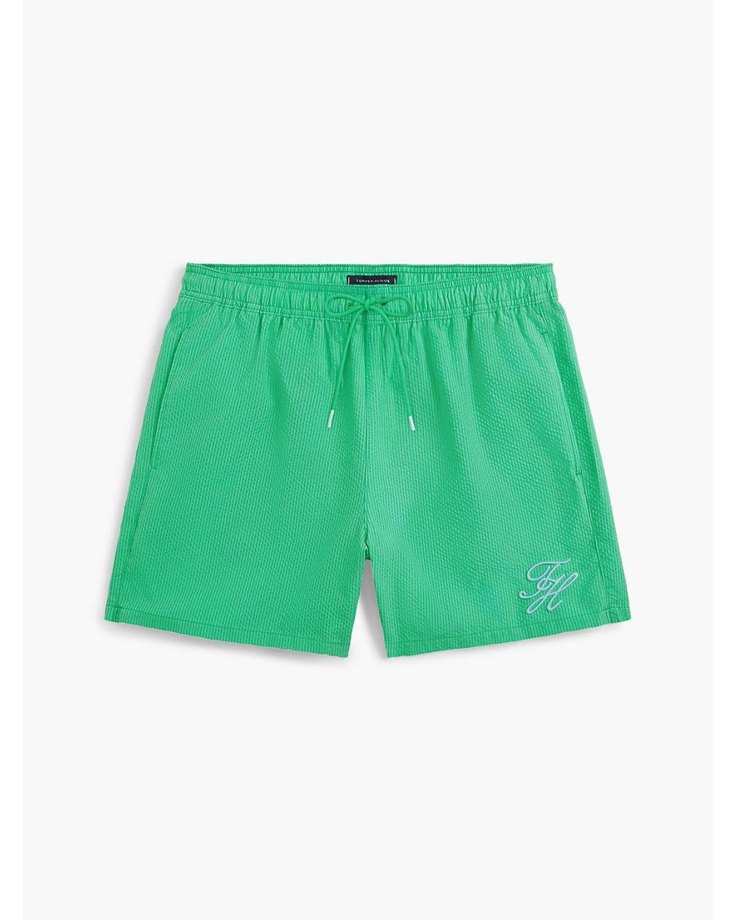 Tommy Hilfiger Green Ithaca Stripe Mid Length Swim Shorts for men