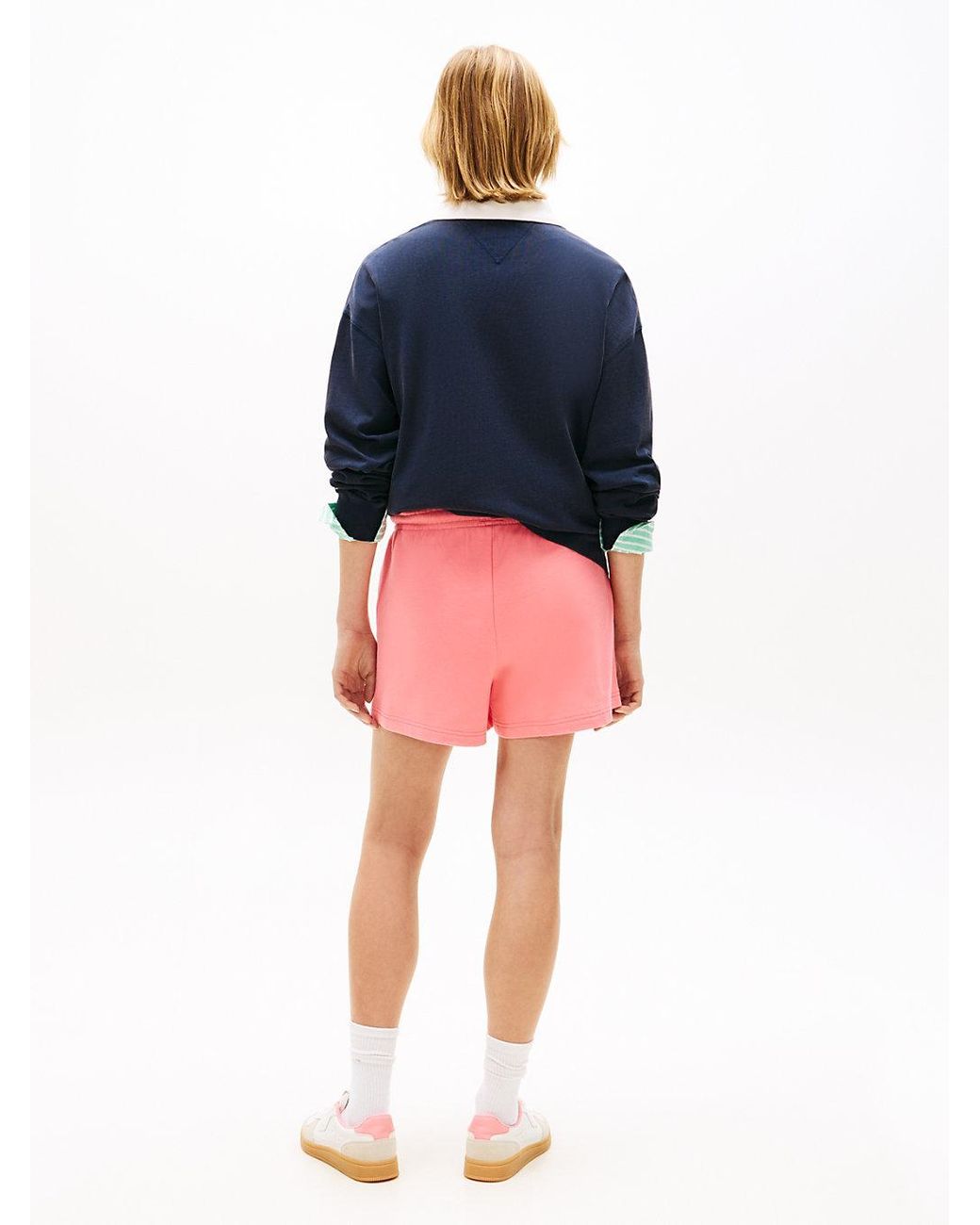 Tommy Hilfiger Red Logo Sueded Terry Relaxed Sweat Shorts