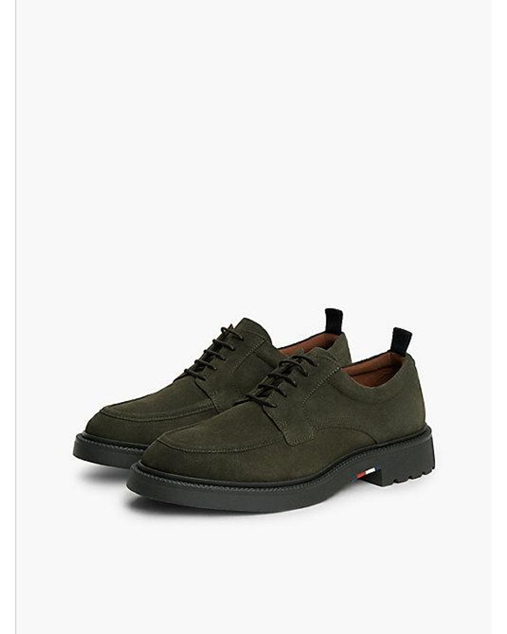 Tommy Hilfiger Green Suede Lace Up Derby Shoes for men