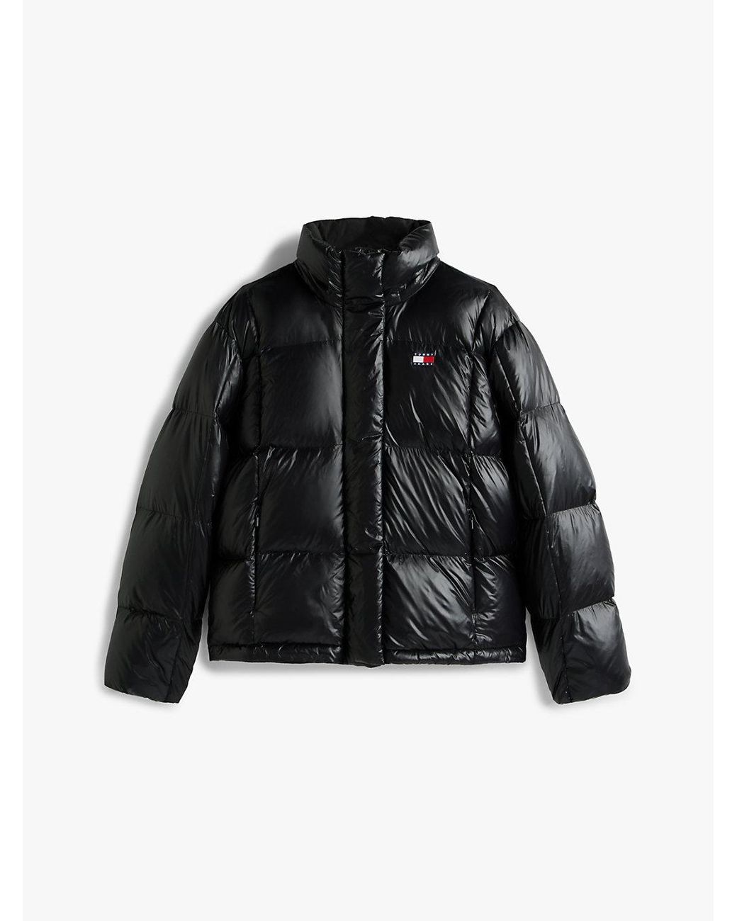 Tommy Hilfiger Black Shiny Quilted Down Alaska Puffer Jacket
