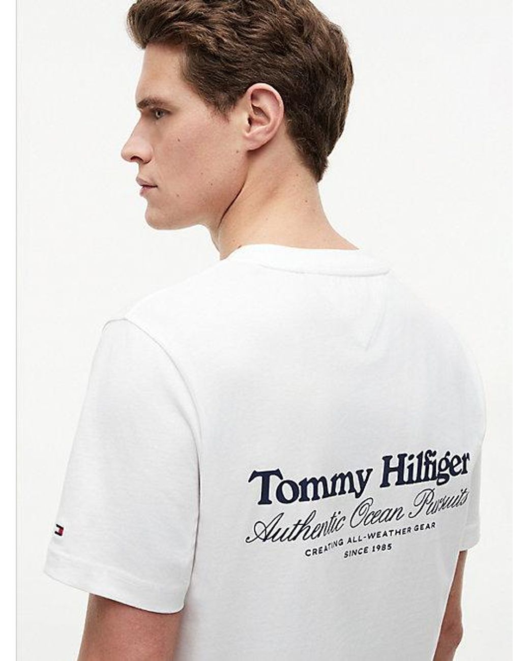 Tommy Hilfiger White Back Graphic Jersey Crew Neck T-Shirt for men