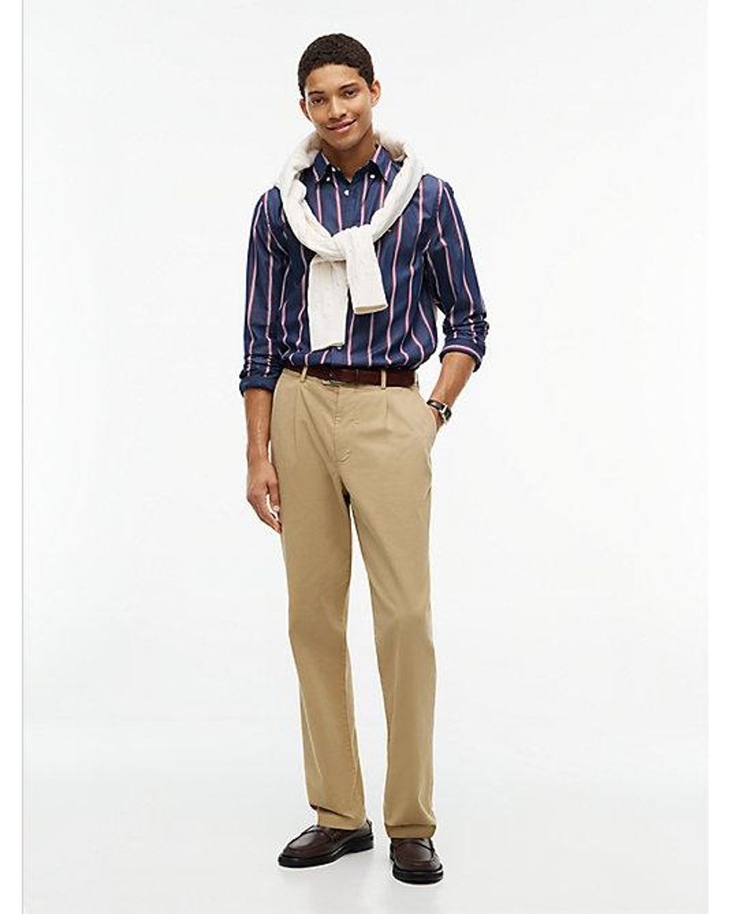 Tommy Hilfiger Blue Regular Fit Flex Stripe Poplin Shirt for men