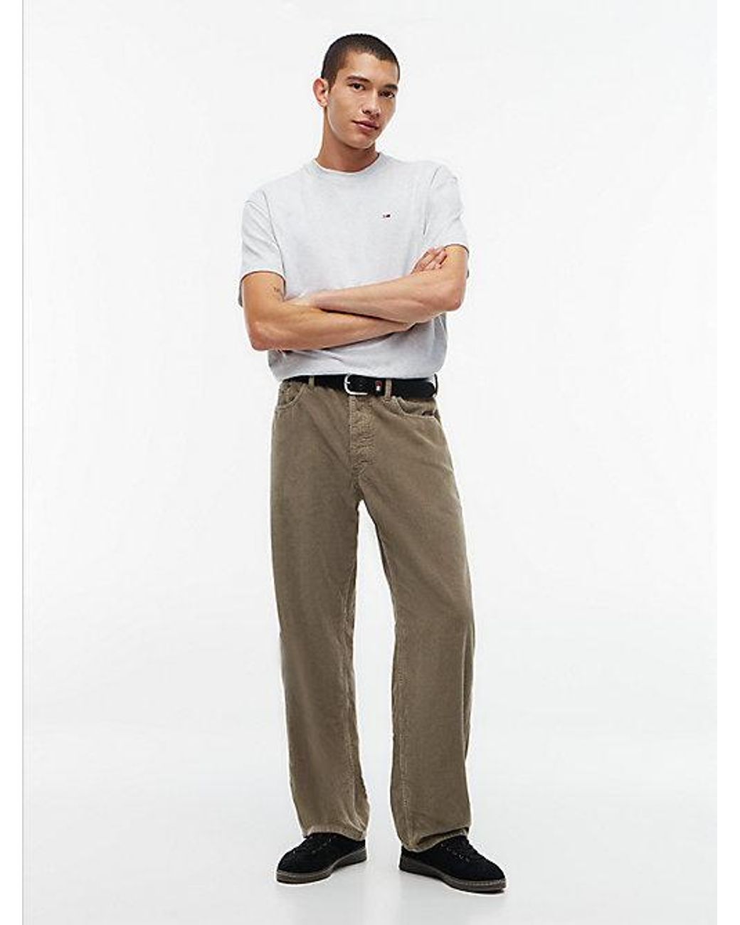 Tommy Hilfiger Natural Tommy Jeans Jaimie Loose Straight Five Pocket Corduroy Trousers for men