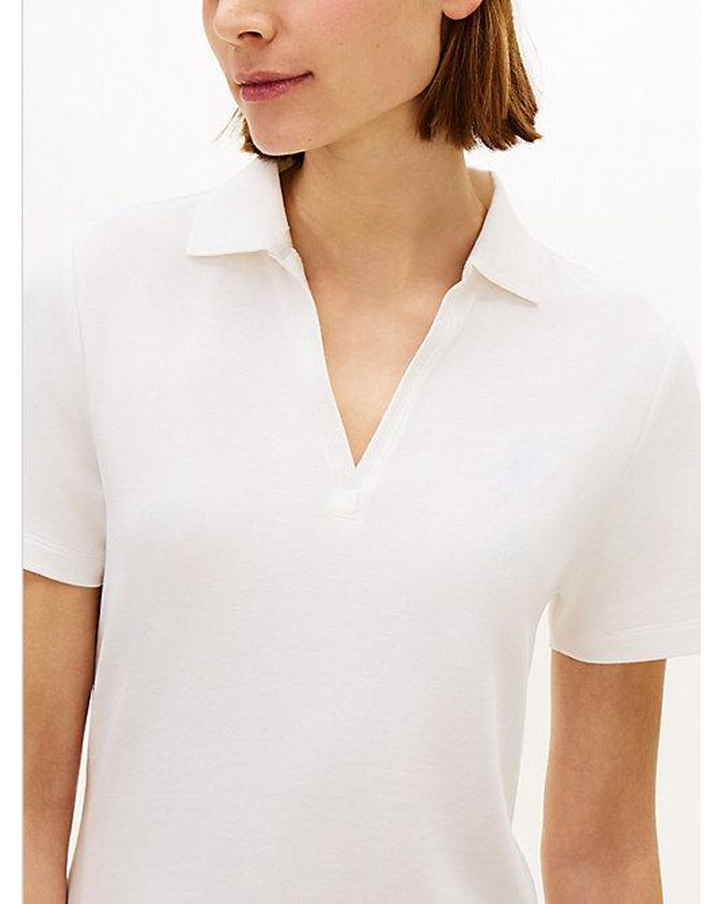 Tommy Hilfiger White 1985 Logo Embroidery Mini Polo Dress