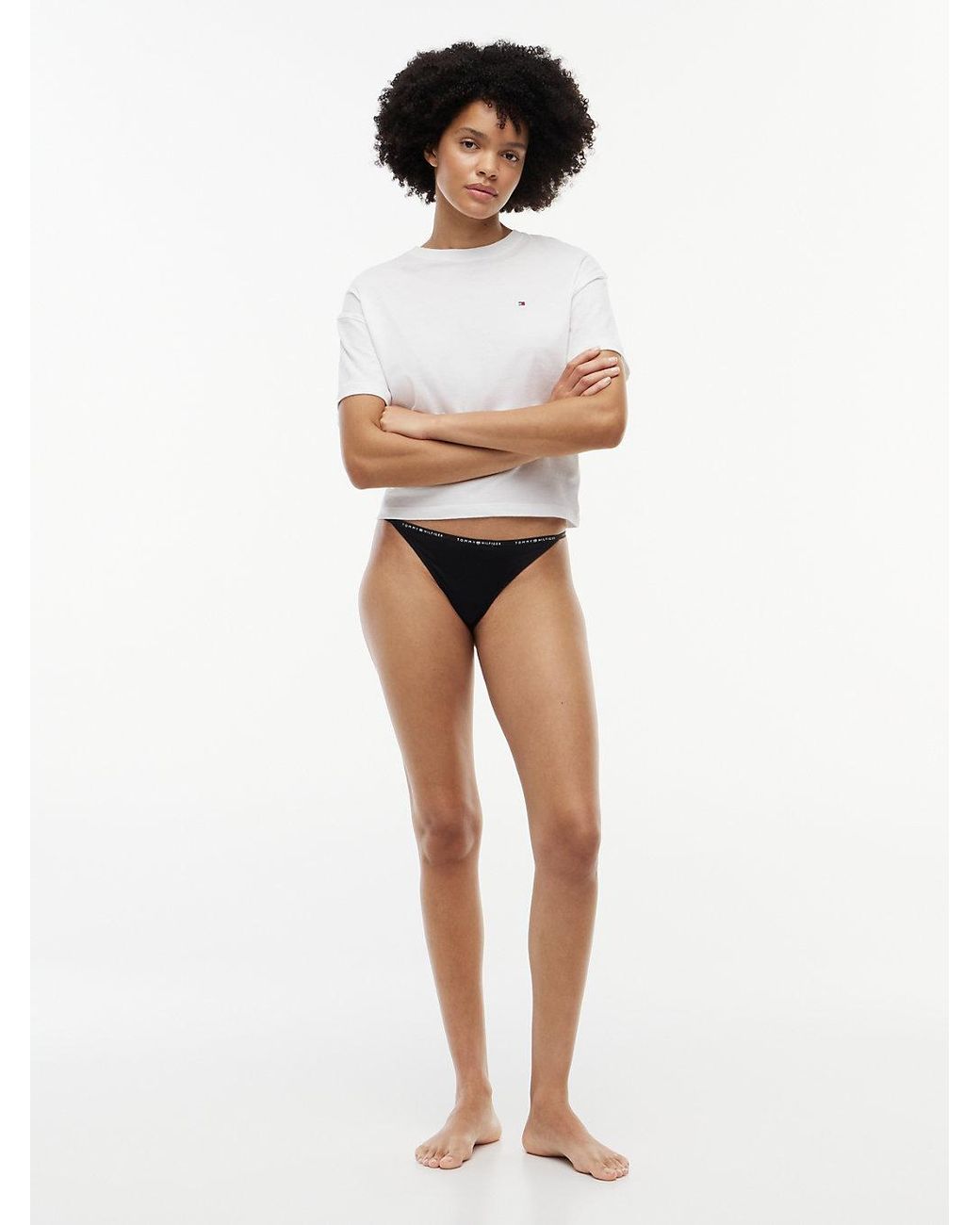 Tommy Hilfiger White 5-Pack Microfibre Thongs And Briefs