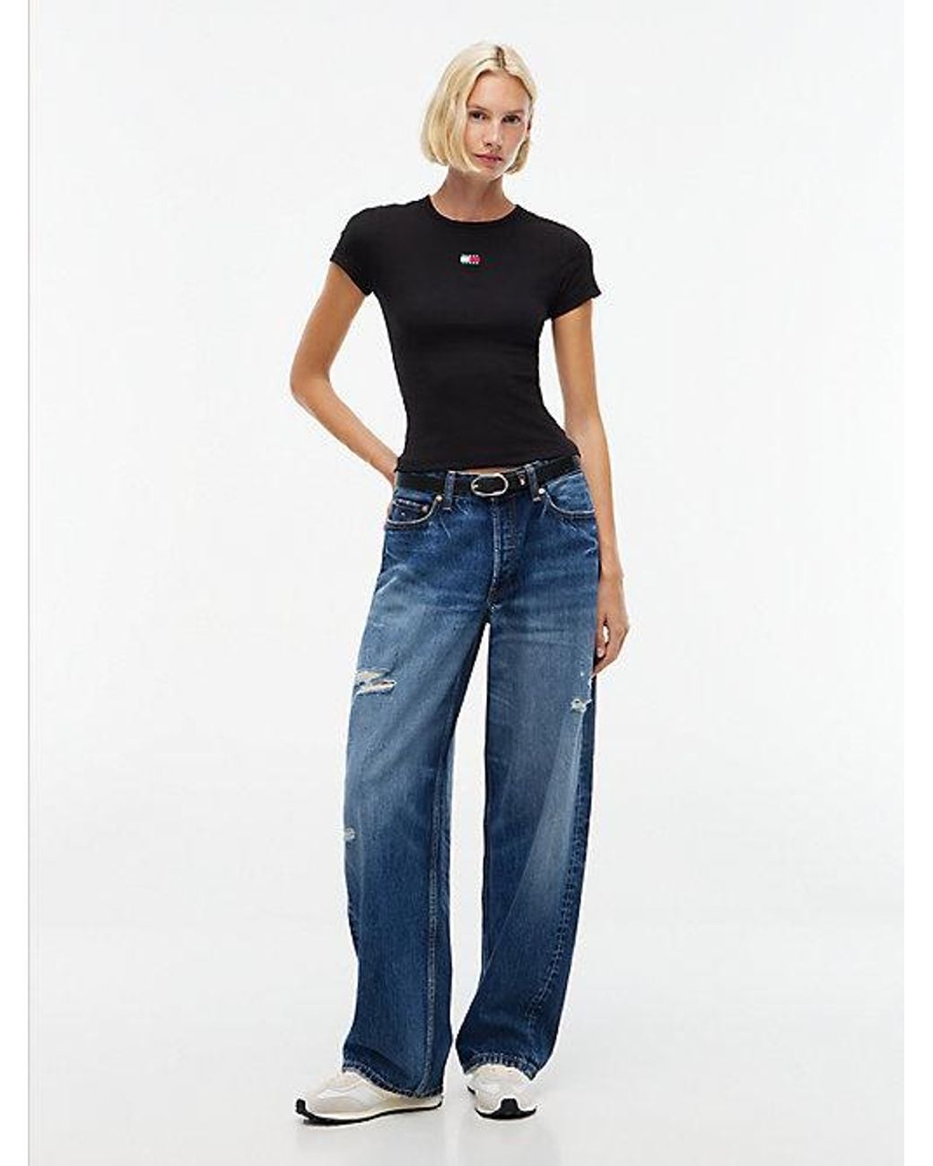 Tommy Hilfiger Blue Tommy Jeans Tommy Badge Slim Ribbed T-Shirt