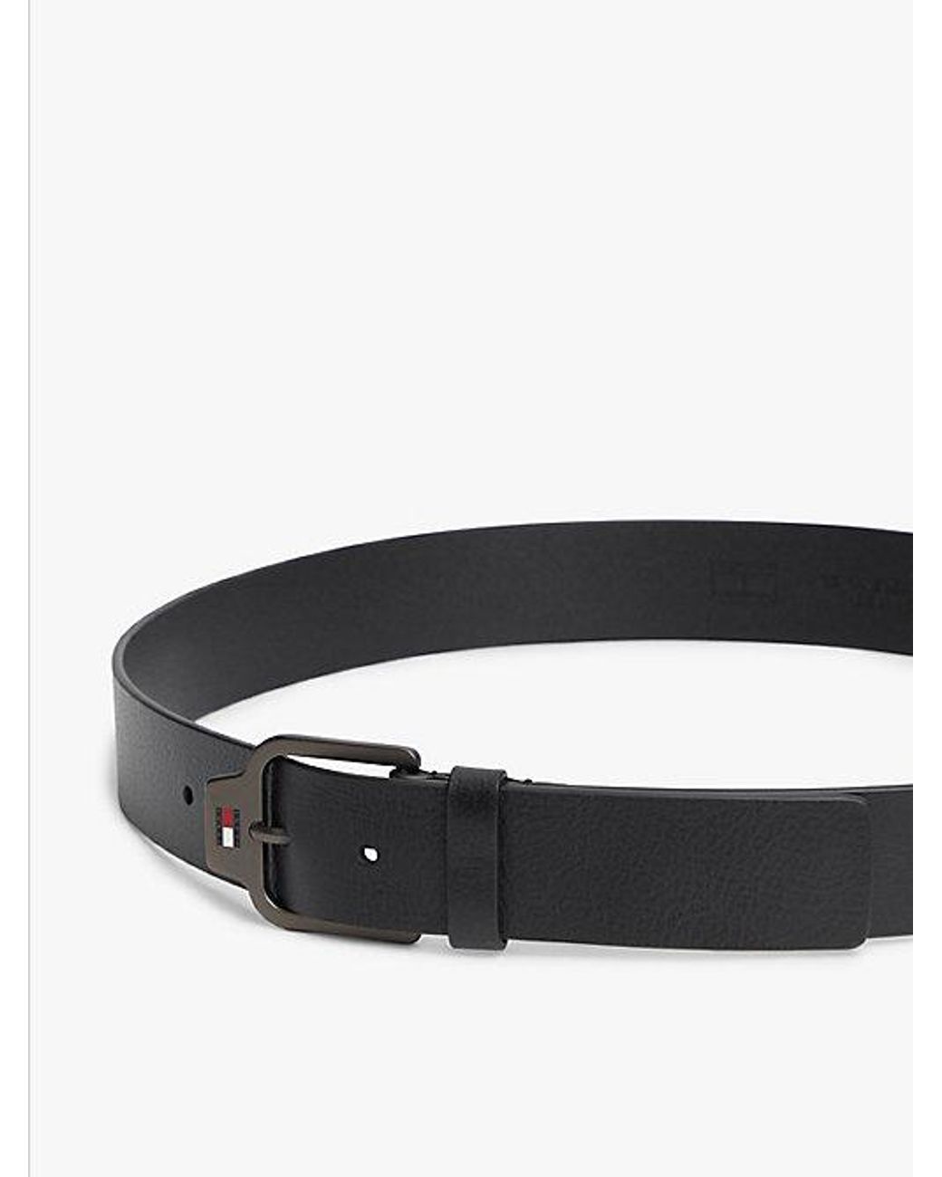 Tommy Hilfiger Scanton Strukturierter Ledergürtel Mit Logo in Black für Herren