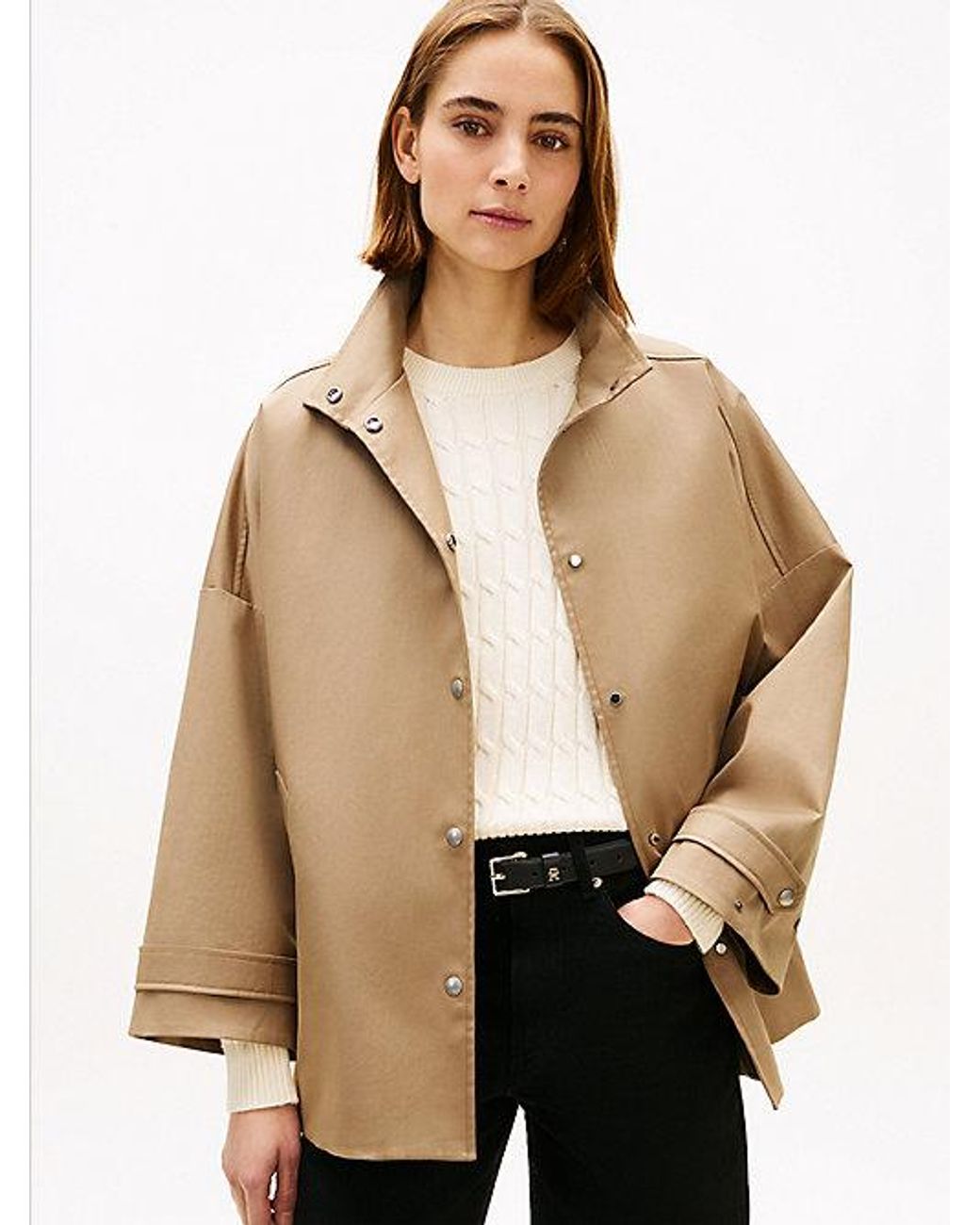 Tommy Hilfiger Natural Water Repellent Oversized Car Coat