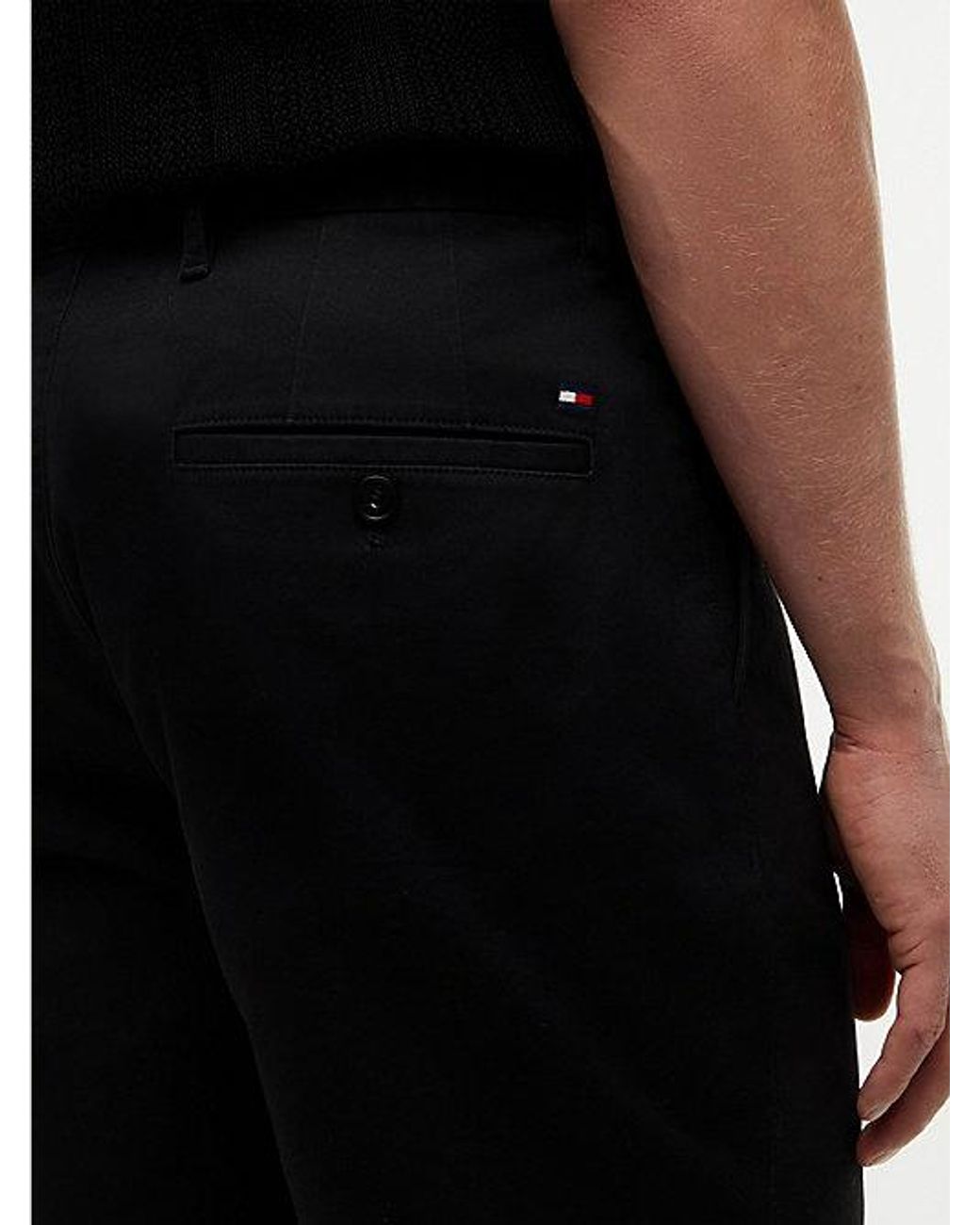 Tommy Hilfiger Black Dover Twill Regular Fit Chino Shorts for men