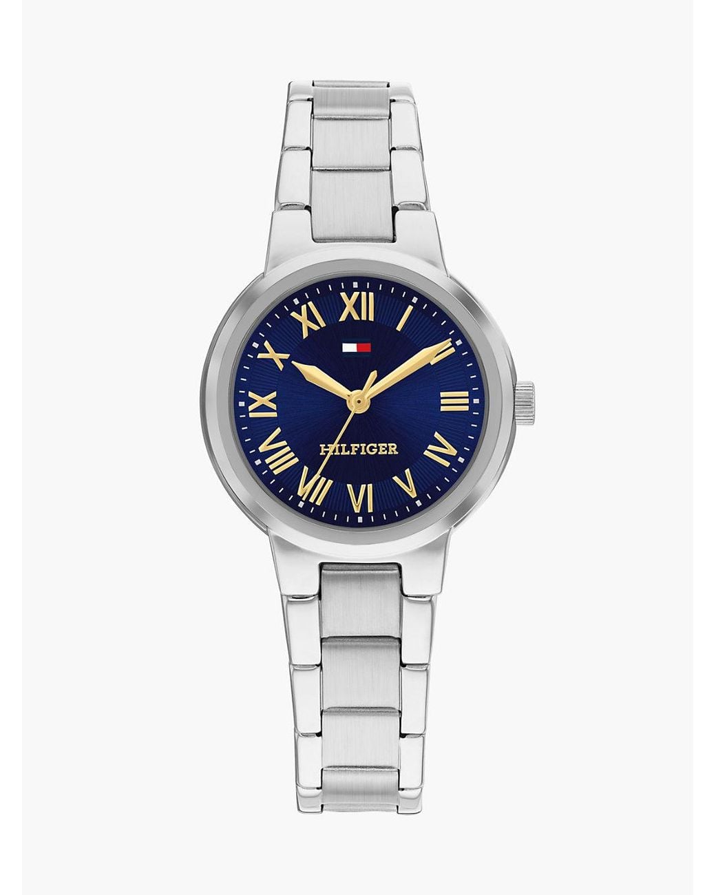 Tommy Hilfiger Blue Dial Stainless Steel Chain-Link Watch