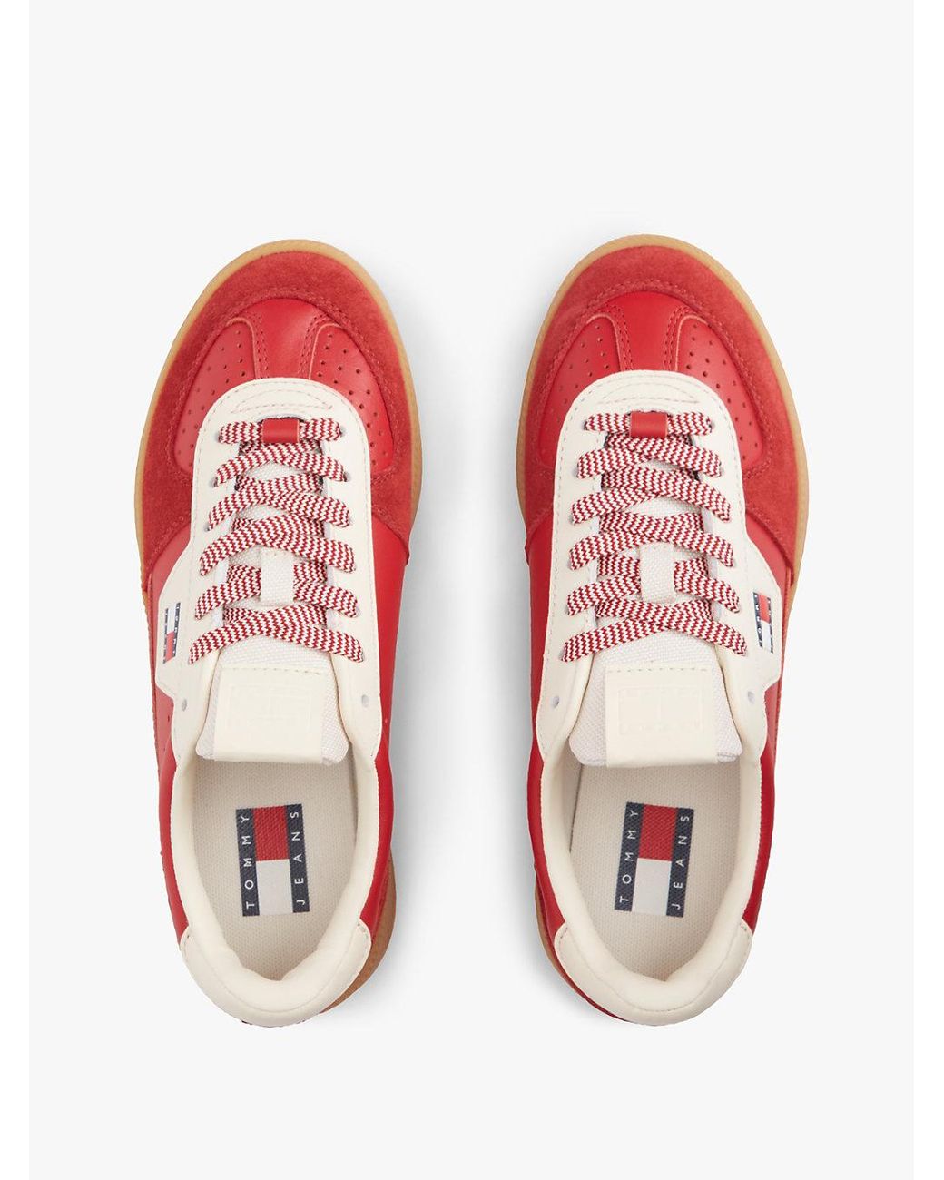 Tommy Hilfiger Red The Greenwich Leather Chunky Cupsole Trainers