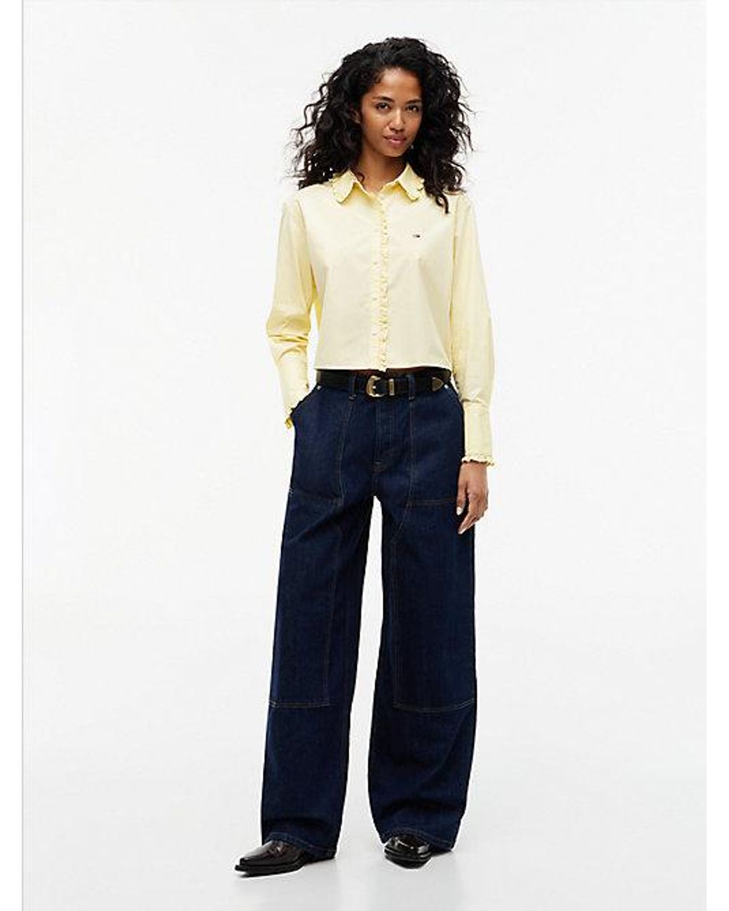 Tommy Hilfiger Natural Relaxed Fit Ruffle Poplin Shirt