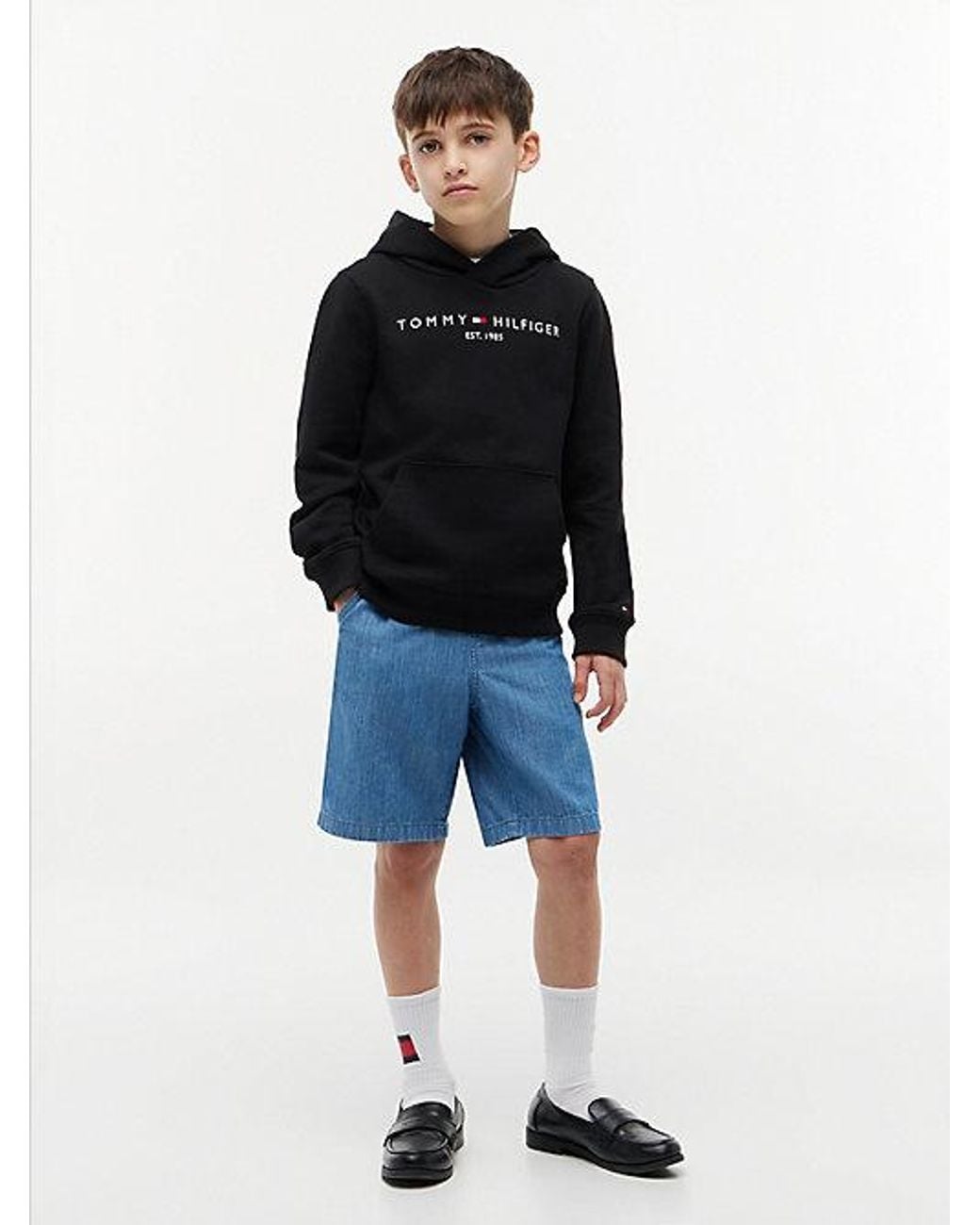 Tommy Hilfiger Black Essential Logo Pure Cotton Hoody