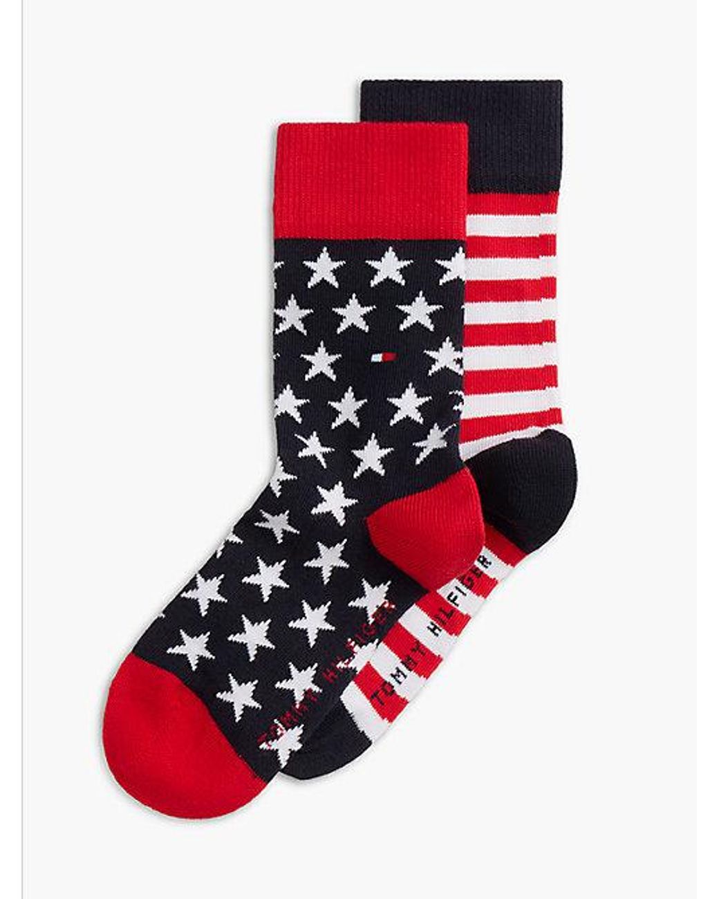 Tommy Hilfiger Red 2 Pack Star And Stripe Ankle Socks