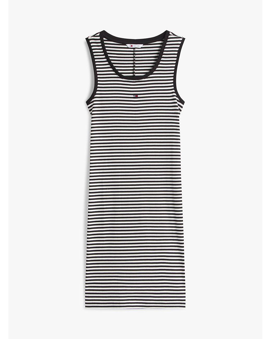 Tommy Hilfiger Multicolor Ribbed Sleeveless Slim Mini Bodycon Dress