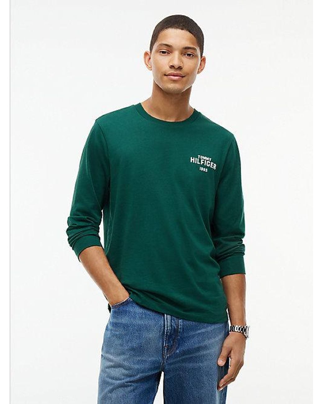 Tommy Hilfiger Green 1985 Graphic Long Sleeve T-Shirt for men