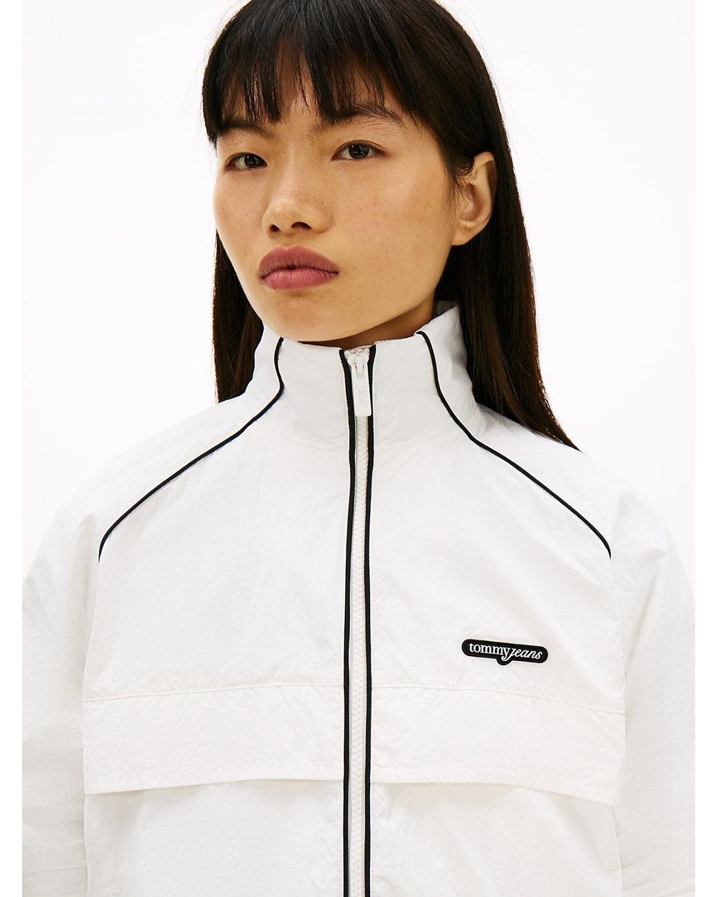 Tommy Hilfiger White Water Repellent Piping Track Jacket