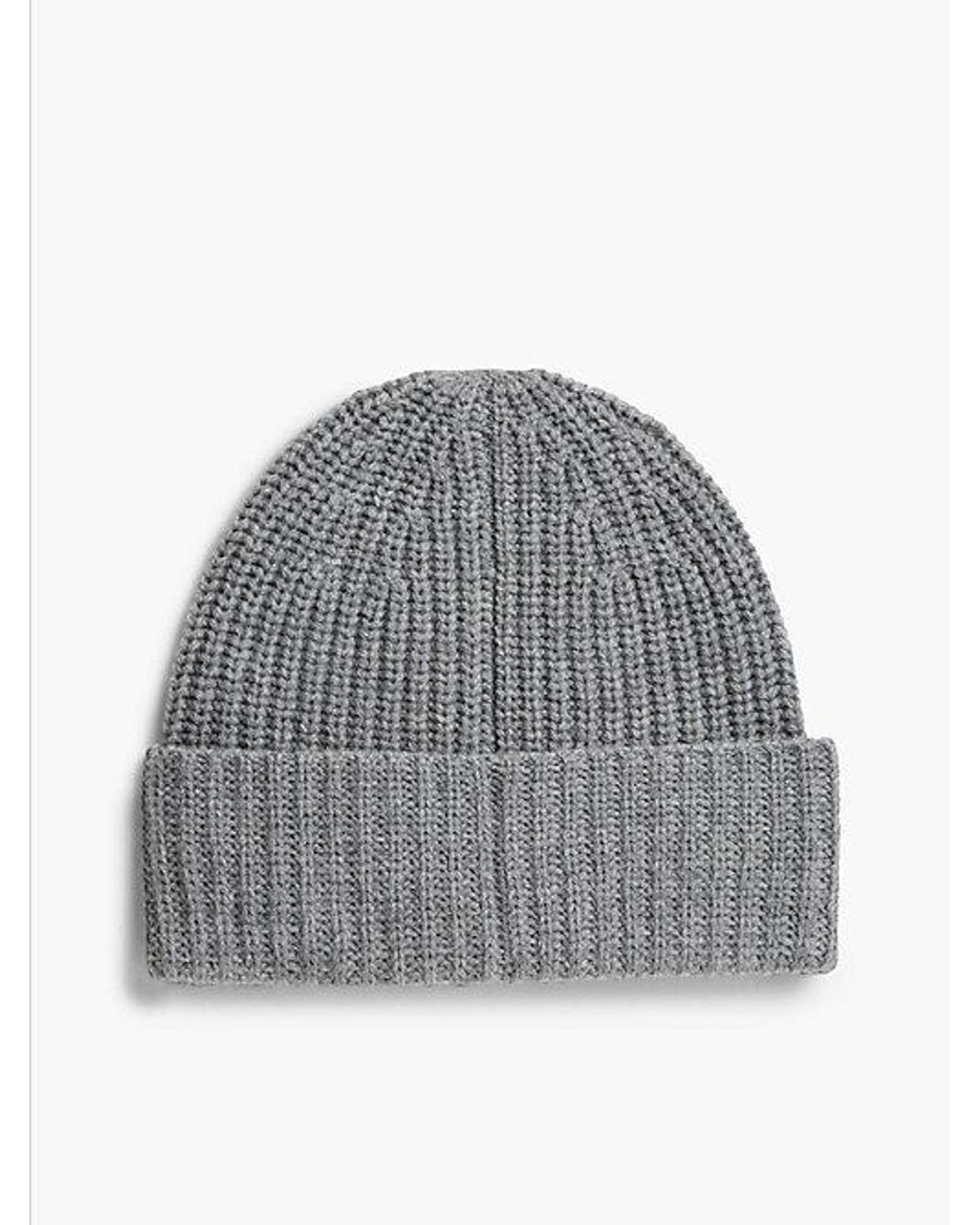 Tommy Hilfiger Gray Pure Wool Chunky Rib Knit Beanie for men