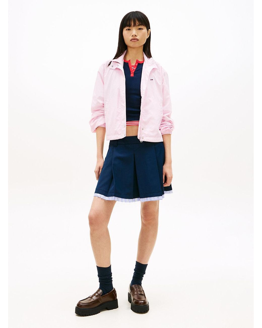 Tommy Hilfiger White Logo Collar Water Repellent Jacket